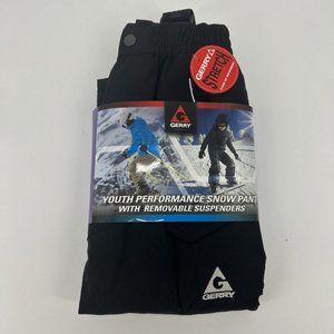 Gerry Snow/Ski Pants Youth XS 5/6 Black Performance Removable Suspenders Stretch